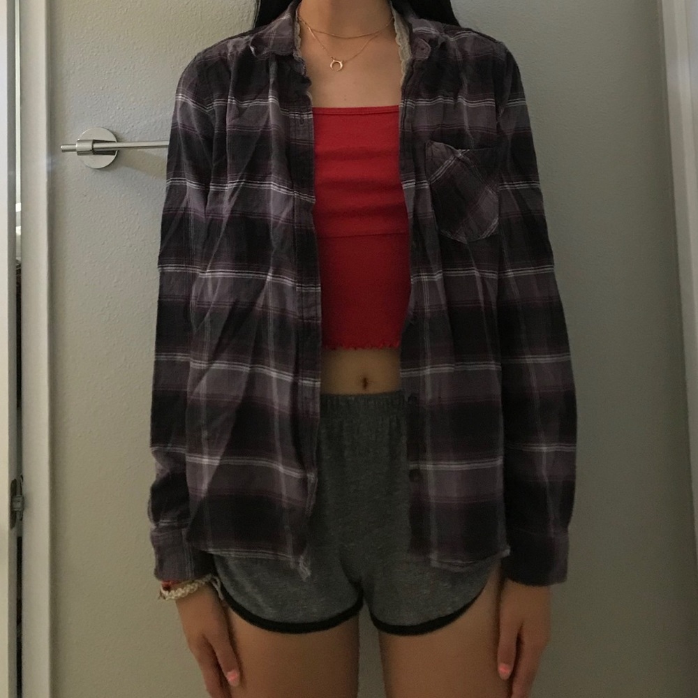 Purple/Black/White Forever 21 Flannel